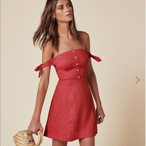 REFORMATION red arnaut linen dress